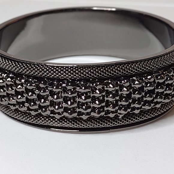 8.5 Inch Black Metal Bangle - Picture 2 of 9